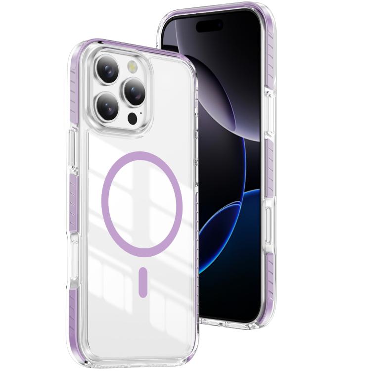 Custodia per telefono Crystal Shield trasparente magnetica ibrida in acrilico e TPU, For iPhone 16 Pro Max, For iPhone 16 Pro, For iPhone 16 Plus