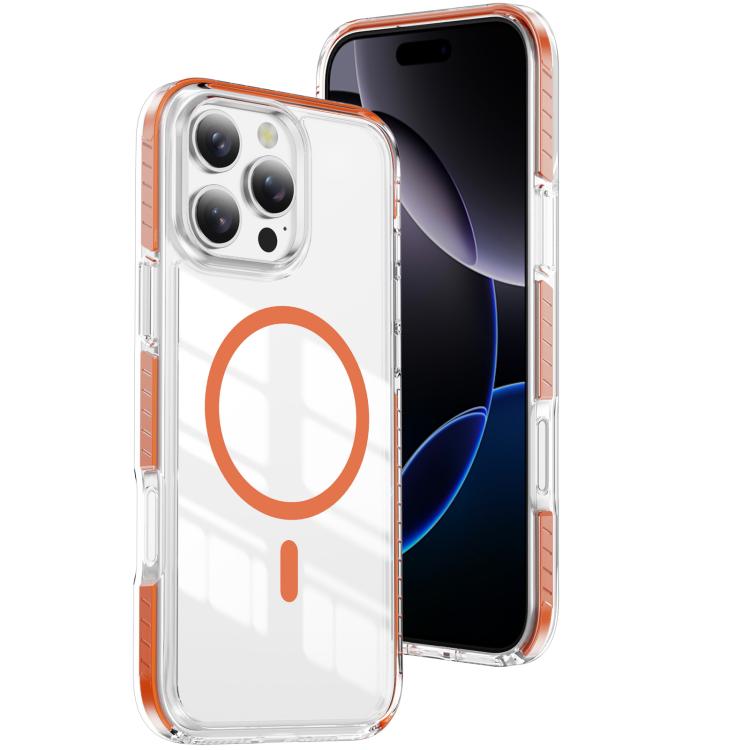 Custodia per telefono Crystal Shield trasparente magnetica ibrida in acrilico e TPU, For iPhone 16 Pro Max, For iPhone 16 Pro, For iPhone 16 Plus