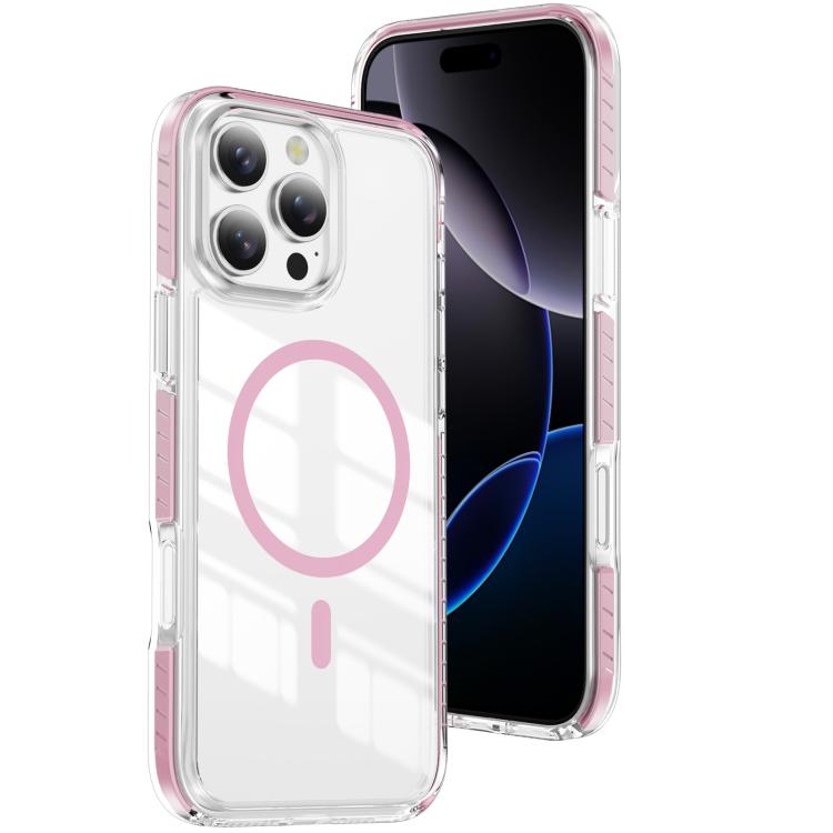 Custodia per telefono Crystal Shield trasparente magnetica ibrida in acrilico e TPU, For iPhone 16 Pro Max, For iPhone 16 Pro, For iPhone 16 Plus