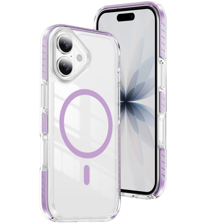 Custodia per telefono Crystal Shield trasparente magnetica ibrida in acrilico e TPU, For iPhone 16, For iPhone 15 Pro Max, For iPhone 15 Pro