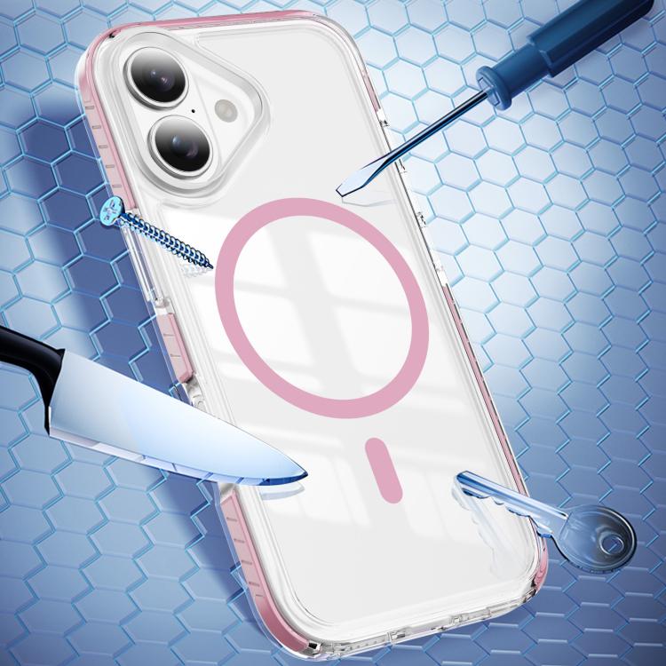 Custodia per telefono Crystal Shield trasparente magnetica ibrida in acrilico e TPU, For iPhone 16, For iPhone 15 Pro Max, For iPhone 15 Pro