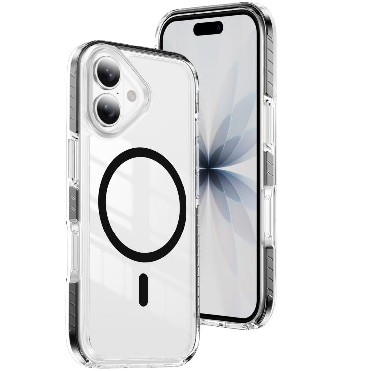 Custodia per telefono Crystal Shield trasparente magnetica ibrida in acrilico e TPU, For iPhone 16, For iPhone 15 Pro Max, For iPhone 15 Pro