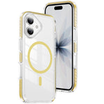 Custodia per telefono Crystal Shield trasparente magnetica ibrida in acrilico e TPU, For iPhone 16, For iPhone 15 Pro Max, For iPhone 15 Pro