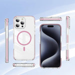 Custodia per telefono Crystal Shield trasparente magnetica ibrida in acrilico e TPU, For iPhone 15 Plus, For iPhone 15, For iPhone 14 Plus