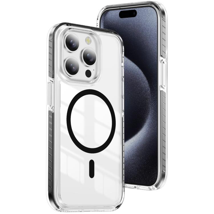 Custodia per telefono Crystal Shield trasparente magnetica ibrida in acrilico e TPU, For iPhone 15 Plus, For iPhone 15, For iPhone 14 Plus