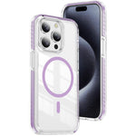 Custodia per telefono Crystal Shield trasparente magnetica ibrida in acrilico e TPU, For iPhone 15 Plus, For iPhone 15, For iPhone 14 Plus