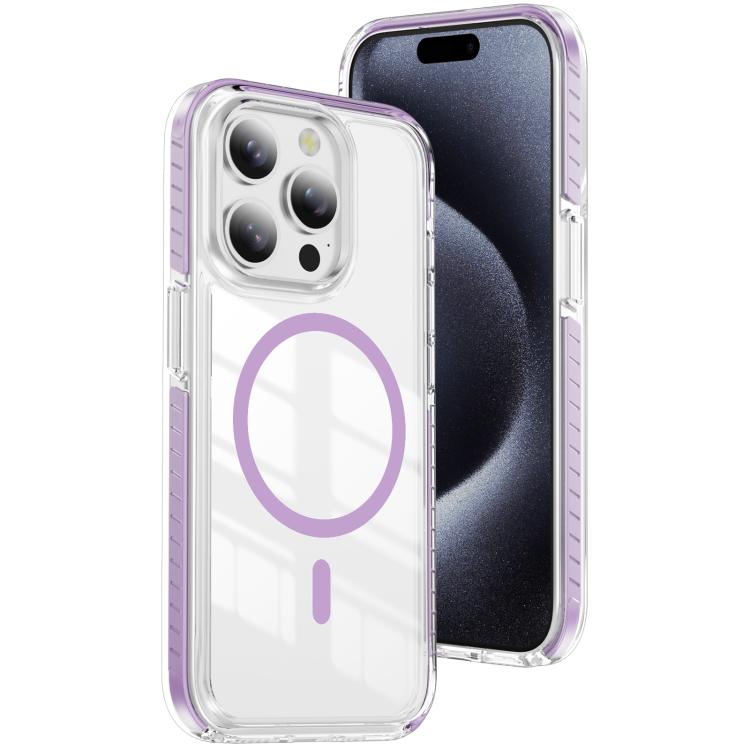Custodia per telefono Crystal Shield trasparente magnetica ibrida in acrilico e TPU, For iPhone 15 Plus, For iPhone 15, For iPhone 14 Plus