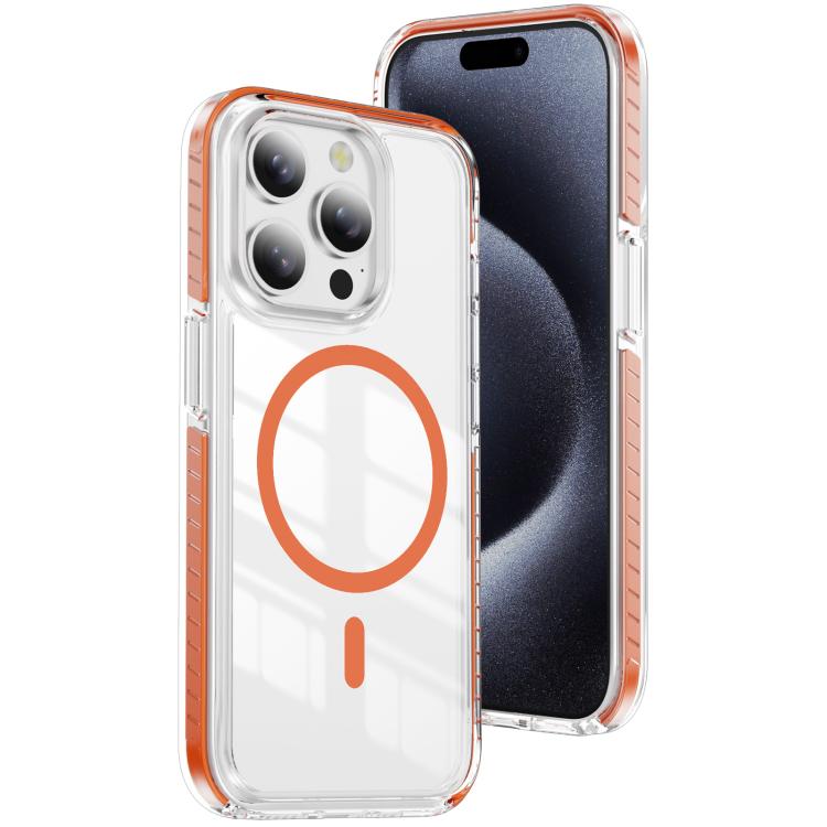 Custodia per telefono Crystal Shield trasparente magnetica ibrida in acrilico e TPU, For iPhone 15 Plus, For iPhone 15, For iPhone 14 Plus