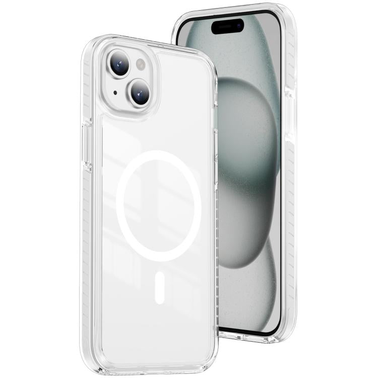 Custodia per telefono Crystal Shield trasparente magnetica ibrida in acrilico e TPU, For iPhone 15 Plus, For iPhone 15, For iPhone 14 Plus