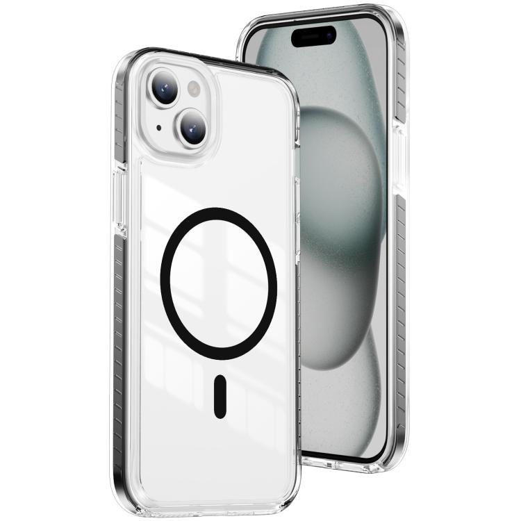 Custodia per telefono Crystal Shield trasparente magnetica ibrida in acrilico e TPU, For iPhone 15 Plus, For iPhone 15, For iPhone 14 Plus