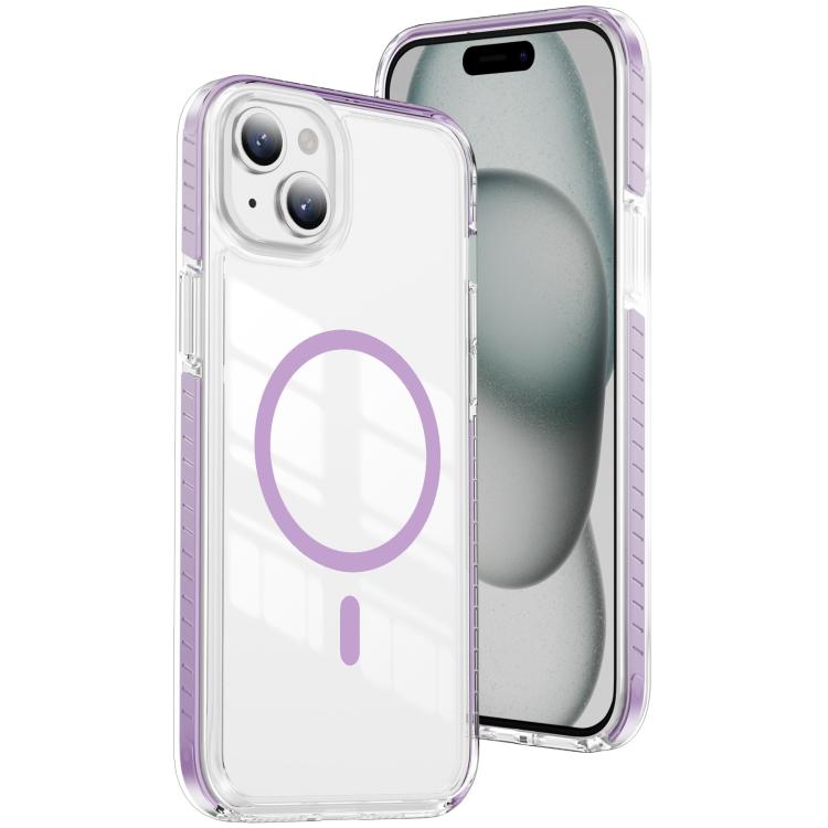 Custodia per telefono Crystal Shield trasparente magnetica ibrida in acrilico e TPU, For iPhone 15 Plus, For iPhone 15, For iPhone 14 Plus