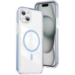 Custodia per telefono Crystal Shield trasparente magnetica ibrida in acrilico e TPU, For iPhone 15 Plus, For iPhone 15, For iPhone 14 Plus