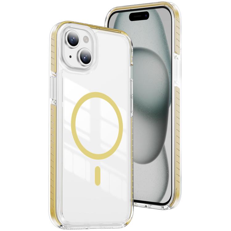 Custodia per telefono Crystal Shield trasparente magnetica ibrida in acrilico e TPU, For iPhone 15 Plus, For iPhone 15, For iPhone 14 Plus