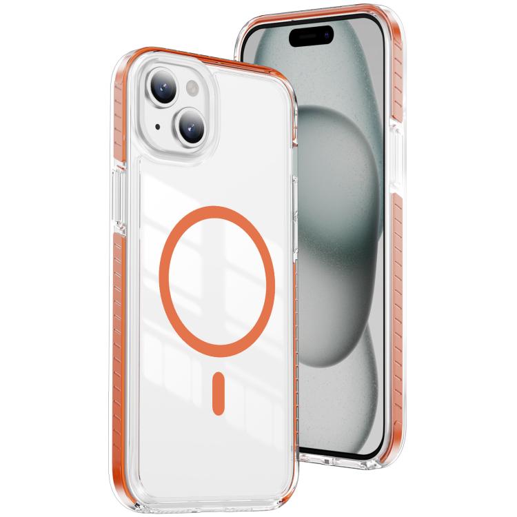Custodia per telefono Crystal Shield trasparente magnetica ibrida in acrilico e TPU, For iPhone 15 Plus, For iPhone 15, For iPhone 14 Plus
