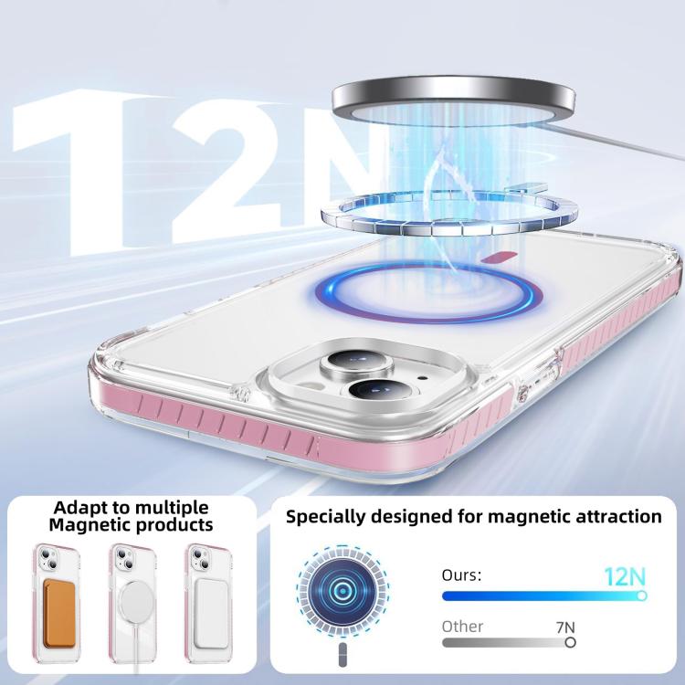 Custodia per telefono Crystal Shield trasparente magnetica ibrida in acrilico e TPU, For iPhone 14 / 13, For iPhone 14 Pro, For iPhone 14 Pro Max