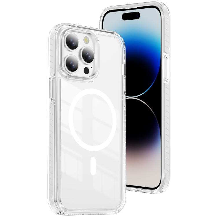 Custodia per telefono Crystal Shield trasparente magnetica ibrida in acrilico e TPU, For iPhone 13 Pro Max, For iPhone 13 Pro, For iPhone 12 / 12 Pro