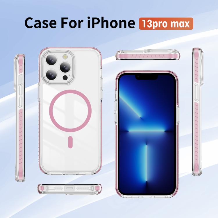 Custodia per telefono Crystal Shield trasparente magnetica ibrida in acrilico e TPU, For iPhone 13 Pro Max, For iPhone 13 Pro, For iPhone 12 / 12 Pro
