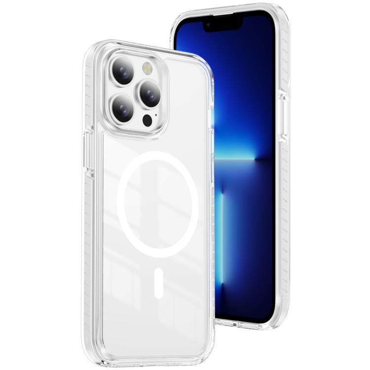 Custodia per telefono Crystal Shield trasparente magnetica ibrida in acrilico e TPU, For iPhone 13 Pro Max, For iPhone 13 Pro, For iPhone 12 / 12 Pro