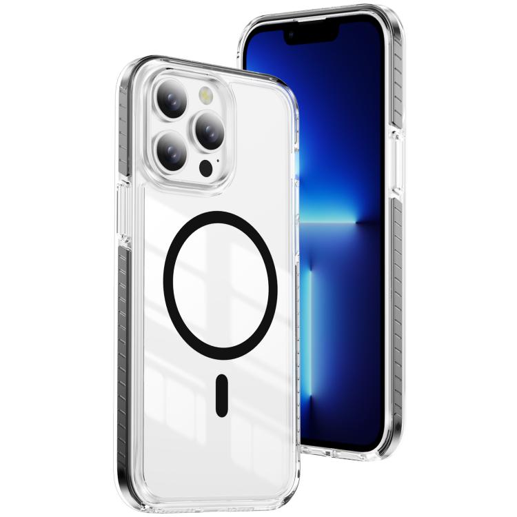 Custodia per telefono Crystal Shield trasparente magnetica ibrida in acrilico e TPU, For iPhone 13 Pro Max, For iPhone 13 Pro, For iPhone 12 / 12 Pro