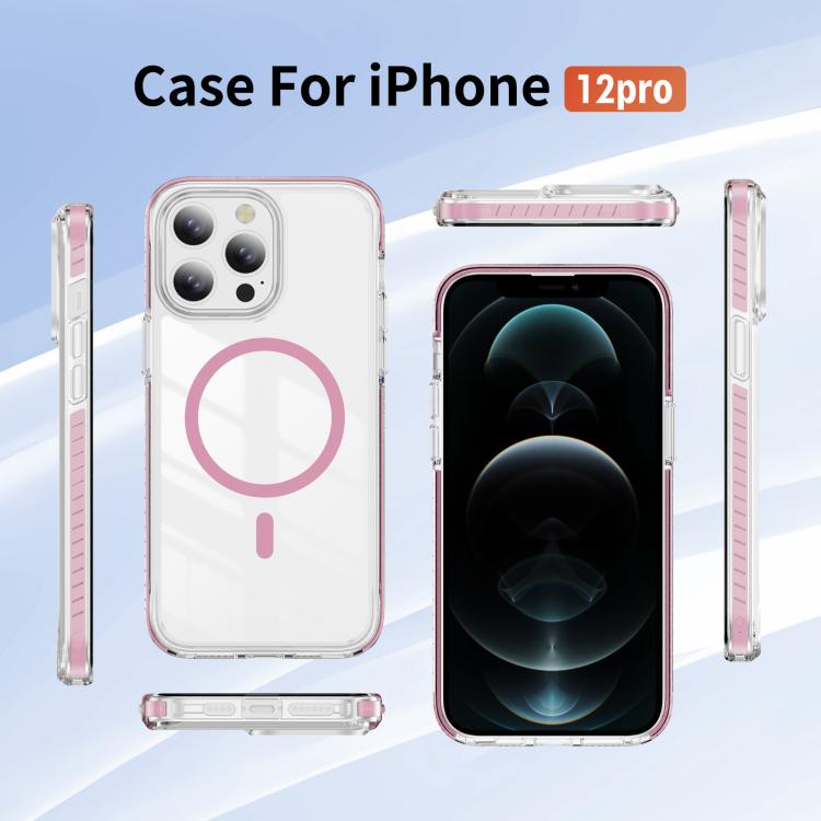 Custodia per telefono Crystal Shield trasparente magnetica ibrida in acrilico e TPU, For iPhone 12 Pro Max