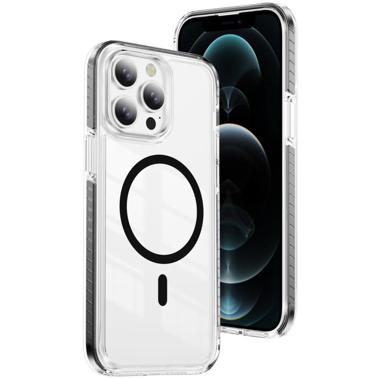 Custodia per telefono Crystal Shield trasparente magnetica ibrida in acrilico e TPU, For iPhone 12 Pro Max