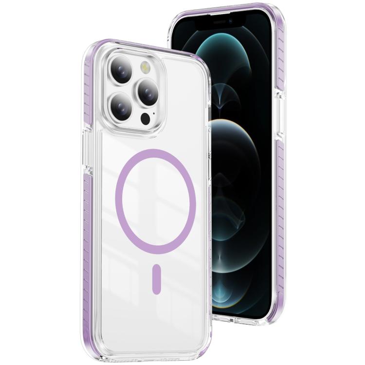 Custodia per telefono Crystal Shield trasparente magnetica ibrida in acrilico e TPU, For iPhone 12 Pro Max
