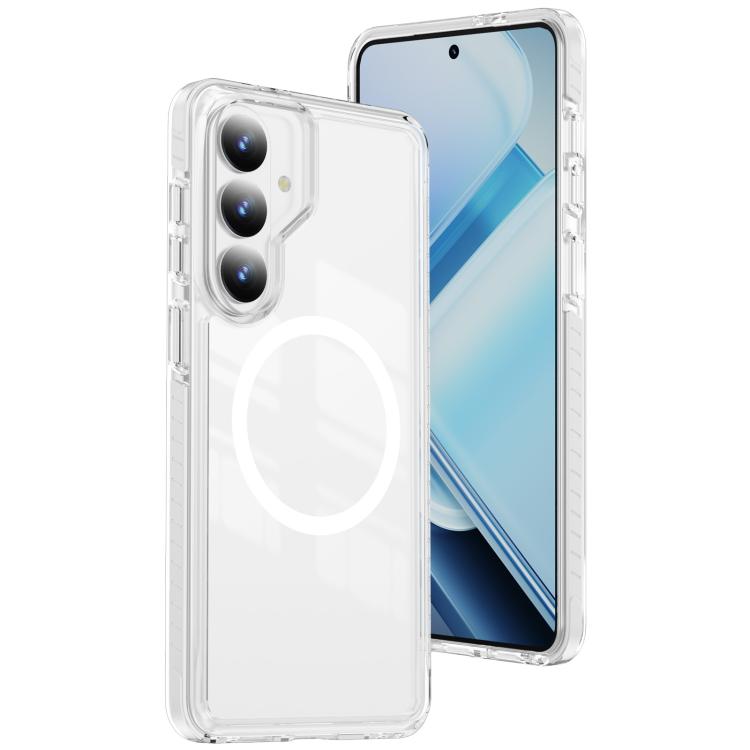 Custodia per telefono Crystal Shield trasparente magnetica ibrida in acrilico e TPU, For Samsung Galaxy S26+ 5G, For Samsung Galaxy S26 Edge 5G, For Samsung Galaxy S26 Ultra 5G