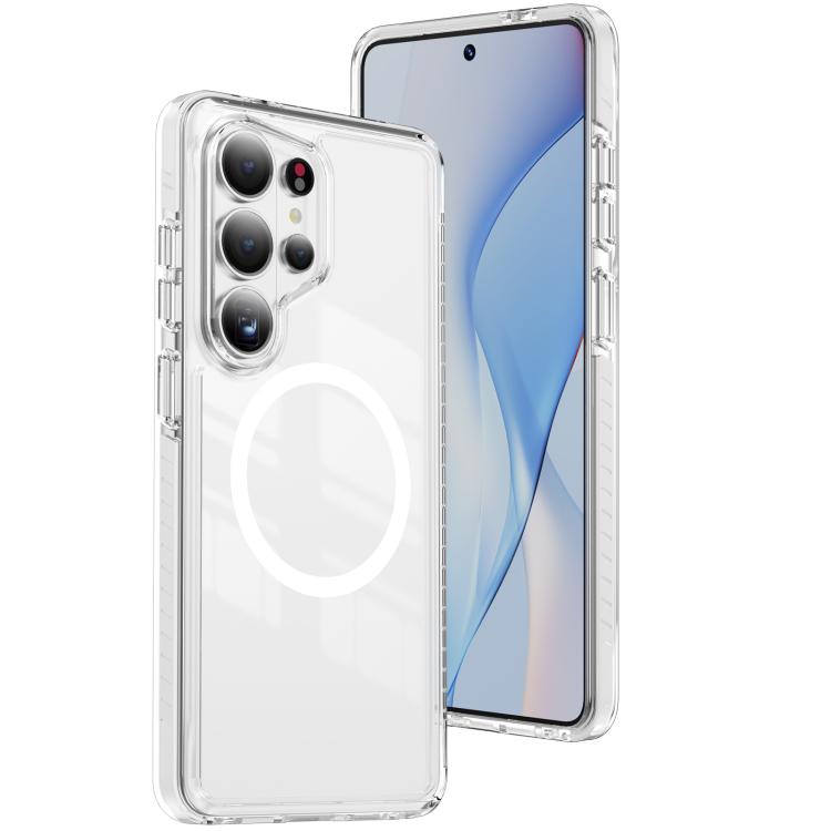 Custodia per telefono Crystal Shield trasparente magnetica ibrida in acrilico e TPU, For Samsung Galaxy S26+ 5G, For Samsung Galaxy S26 Edge 5G, For Samsung Galaxy S26 Ultra 5G