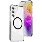 Custodia per telefono Crystal Shield trasparente magnetica ibrida in acrilico e TPU, For Samsung Galaxy S23+ 5G, For Samsung Galaxy S23 5G
