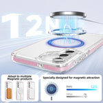 Custodia per telefono Crystal Shield trasparente magnetica ibrida in acrilico e TPU, For Samsung Galaxy S23+ 5G, For Samsung Galaxy S23 5G