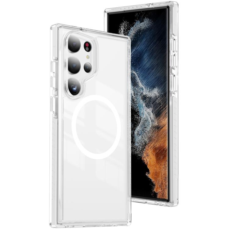 Custodia per telefono Crystal Shield trasparente magnetica ibrida in acrilico e TPU, For Samsung Galaxy S25 Ultra 5G, For Samsung Galaxy S24 Ultra 5G, For Samsung Galaxy S23 Ultra 5G