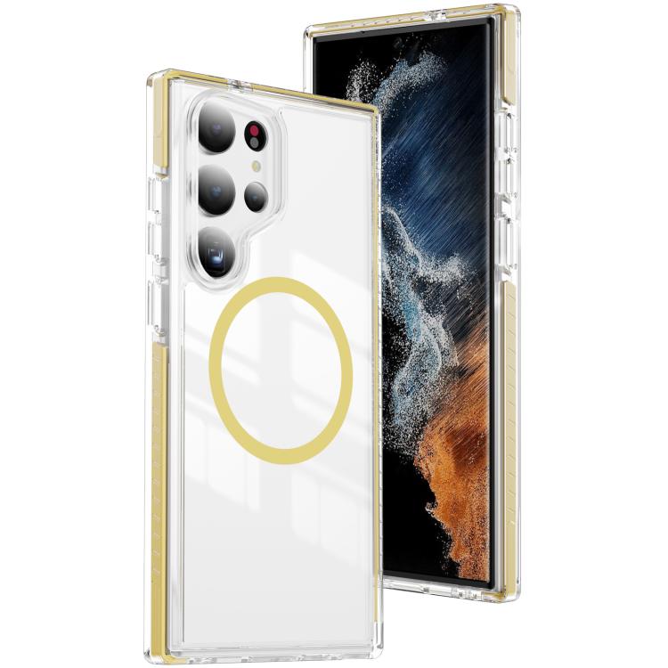 Custodia per telefono Crystal Shield trasparente magnetica ibrida in acrilico e TPU, For Samsung Galaxy S25 Ultra 5G, For Samsung Galaxy S24 Ultra 5G, For Samsung Galaxy S23 Ultra 5G