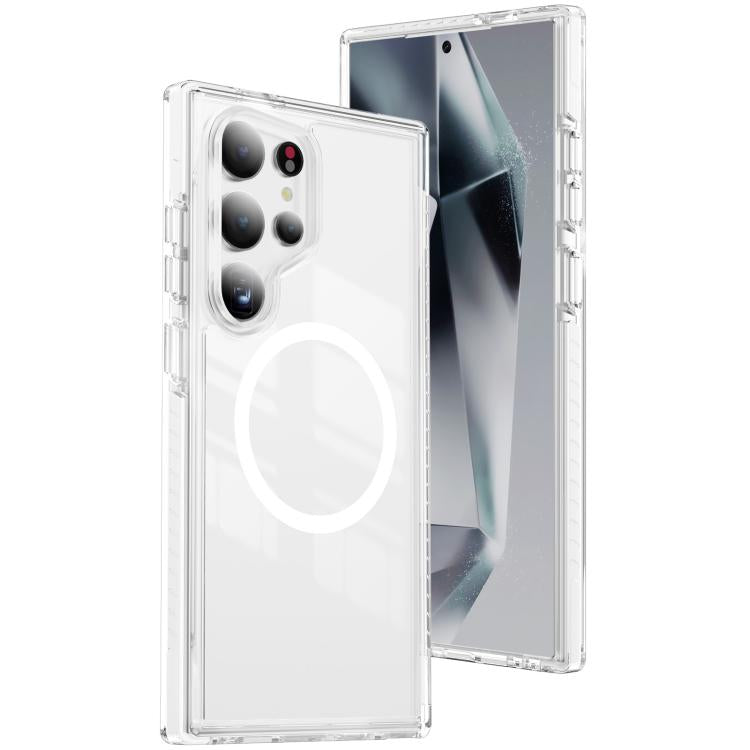 Custodia per telefono Crystal Shield trasparente magnetica ibrida in acrilico e TPU, For Samsung Galaxy S25 Ultra 5G, For Samsung Galaxy S24 Ultra 5G, For Samsung Galaxy S23 Ultra 5G