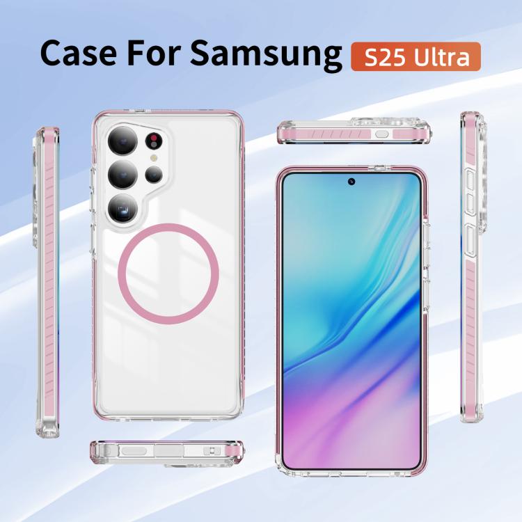 Custodia per telefono Crystal Shield trasparente magnetica ibrida in acrilico e TPU, For Samsung Galaxy S25 Ultra 5G, For Samsung Galaxy S24 Ultra 5G, For Samsung Galaxy S23 Ultra 5G