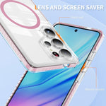 Custodia per telefono Crystal Shield trasparente magnetica ibrida in acrilico e TPU, For Samsung Galaxy S25 Ultra 5G, For Samsung Galaxy S24 Ultra 5G, For Samsung Galaxy S23 Ultra 5G