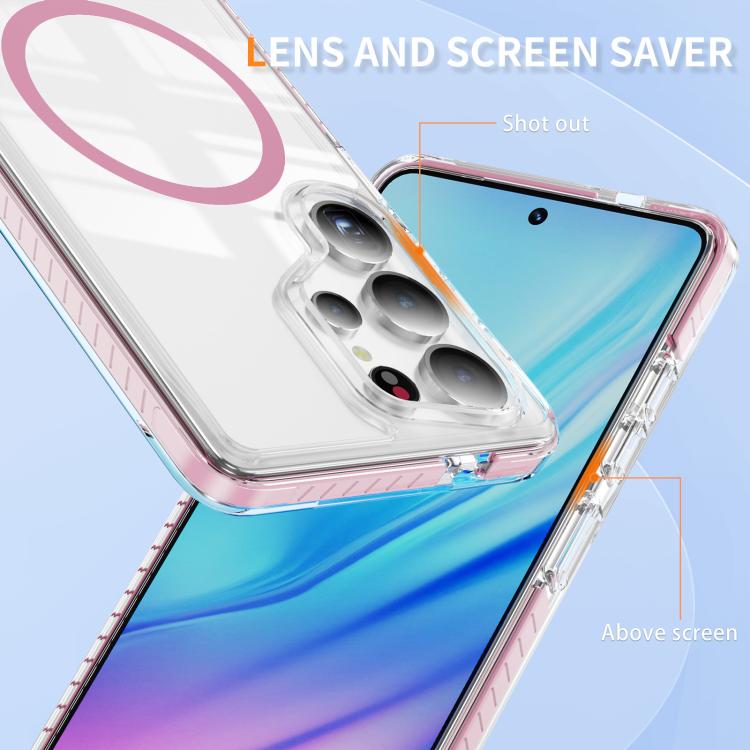 Custodia per telefono Crystal Shield trasparente magnetica ibrida in acrilico e TPU, For Samsung Galaxy S25 Ultra 5G, For Samsung Galaxy S24 Ultra 5G, For Samsung Galaxy S23 Ultra 5G
