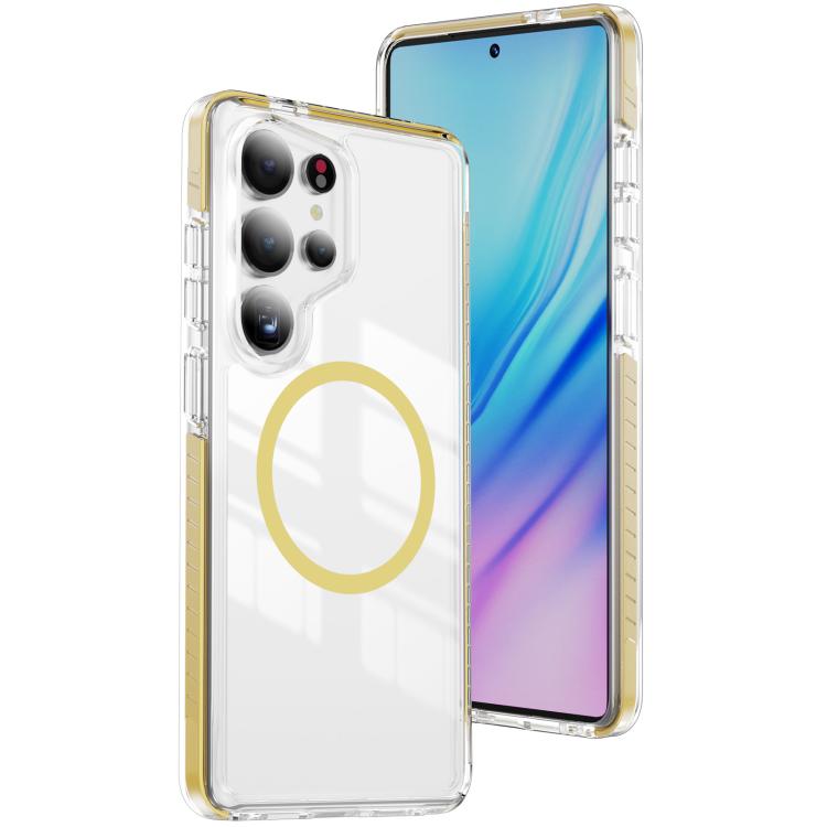 Custodia per telefono Crystal Shield trasparente magnetica ibrida in acrilico e TPU, For Samsung Galaxy S25 Ultra 5G, For Samsung Galaxy S24 Ultra 5G, For Samsung Galaxy S23 Ultra 5G
