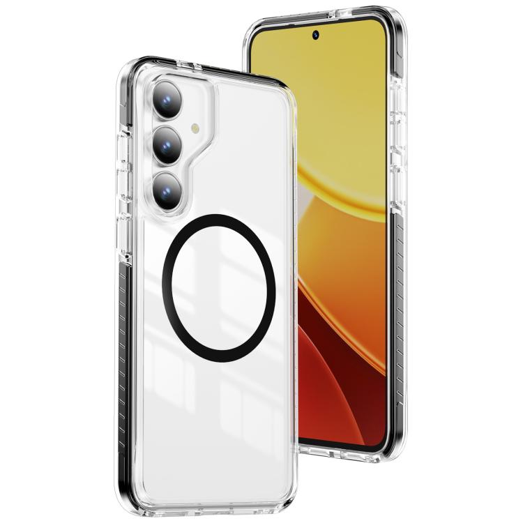 Custodia per telefono Crystal Shield trasparente magnetica ibrida in acrilico e TPU, For Samsung Galaxy S26 5G, For Samsung Galaxy S25 FE 5G, For Samsung Galaxy S25+ / S24+ 5G
