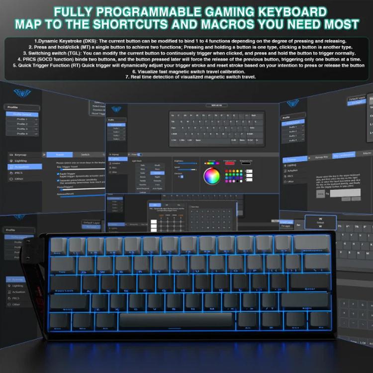 Tastiera cablata AULA WIN60HE 60 tasti RGB
