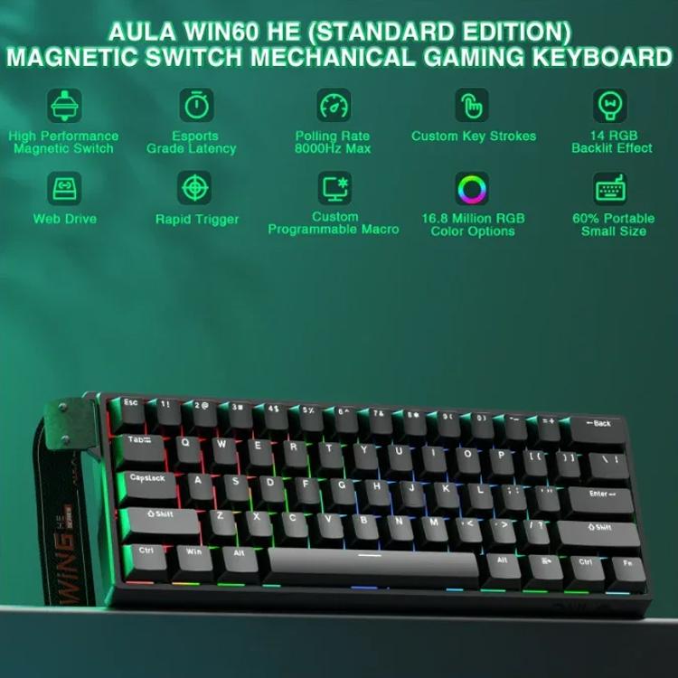 AULA WIN60HE Standard Edition 60 Keys RGB Wired Keyboard