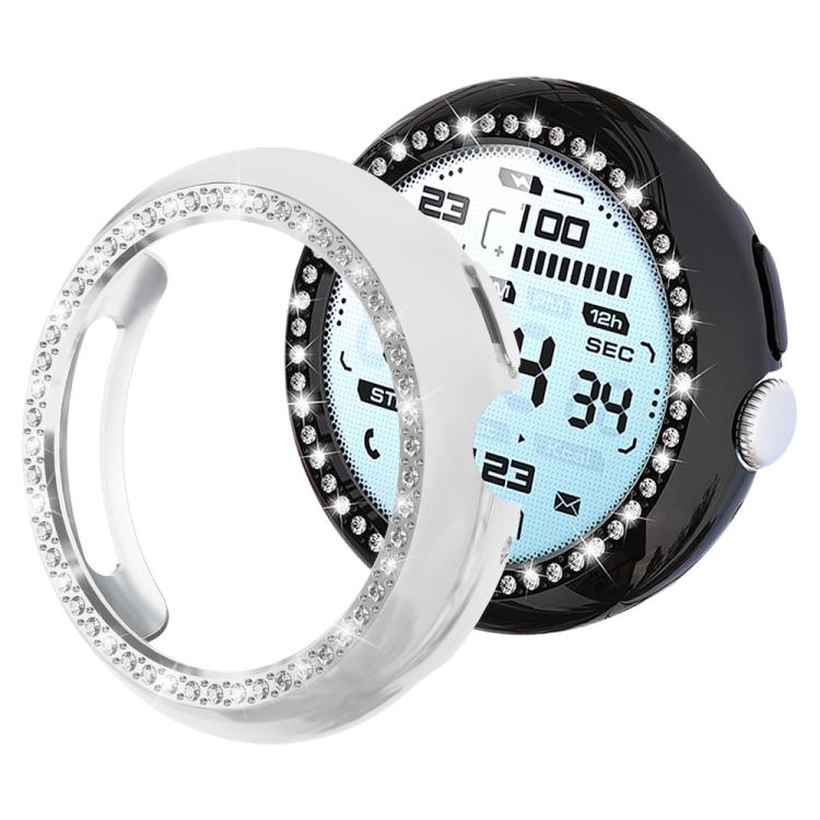 xDfin Single Row Diamond Hollow PC Watch Cover, For Google Pixel Watch 5 41mm, For Google Pixel Watch 5 45mm, For Google Pixel Watch 4 / Watch 3 45mm