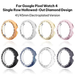 xDfin Single Row Diamond Hollow PC Watch Cover, For Google Pixel Watch 5 41mm, For Google Pixel Watch 5 45mm, For Google Pixel Watch 4 / Watch 3 45mm