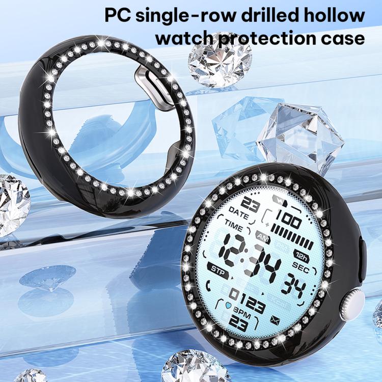 xDfin Single Row Diamond Hollow PC Watch Cover, For Google Pixel Watch 5 41mm, For Google Pixel Watch 5 45mm, For Google Pixel Watch 4 / Watch 3 45mm