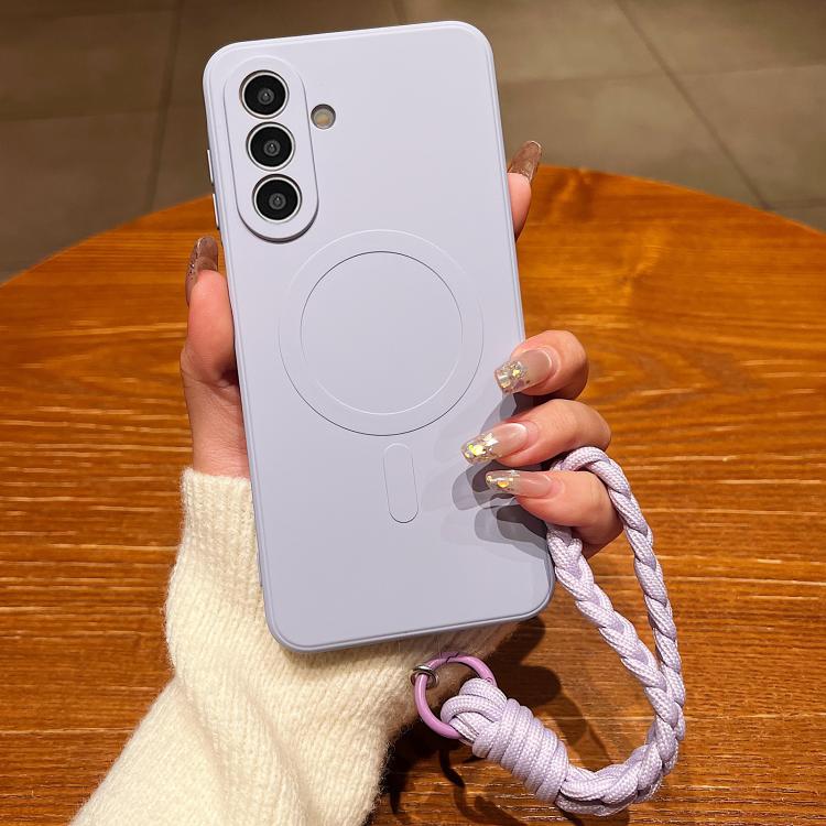 Custodia magnetica per telefono in silicone liquido a tinta unita con cordino, For Samsung Galaxy A56 5G, For Samsung Galaxy A26 5G