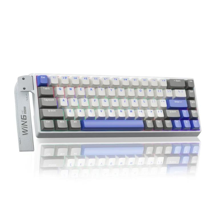 Tastiera cablata AULA WIN68HE MAX versione 68 tasti RGB, WIN68HE Grey+White+Blue Wing Chun Magnetic Axis