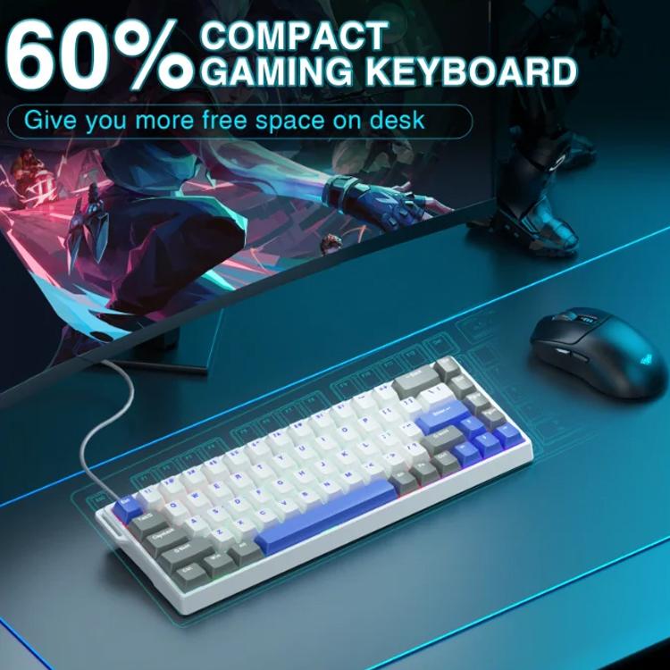 Tastiera cablata AULA WIN68HE MAX versione 68 tasti RGB, WIN68HE Grey+White+Blue Wing Chun Magnetic Axis