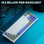Tastiera cablata AULA WIN68HE MAX versione 68 tasti RGB, WIN68HE Grey+White+Blue Wing Chun Magnetic Axis