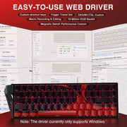 AULA WIN68HE MAX Version 68 Keys RGB Wired Keyboard, WIN68HE Red Wing Chun Magnetic Axis
