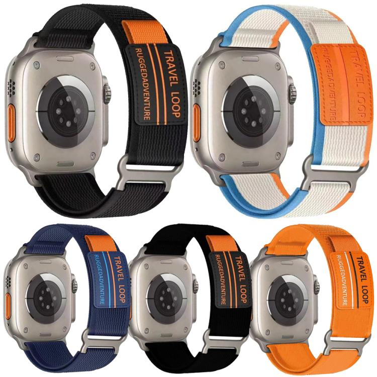 Confezione da 5 cinturini per orologio xDfind a doppia sezione con fibbia in metallo e passante in nylon intrecciato., For Apple Watch 42 / 44 / 45 / 46 / 49mm, For Apple Watch 38 / 40 / 41 / S11 42mm