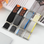 Confezione da 5 cinturini per orologio xDfind a doppia sezione con fibbia in metallo e passante in nylon intrecciato., For Apple Watch 42 / 44 / 45 / 46 / 49mm, For Apple Watch 38 / 40 / 41 / S11 42mm